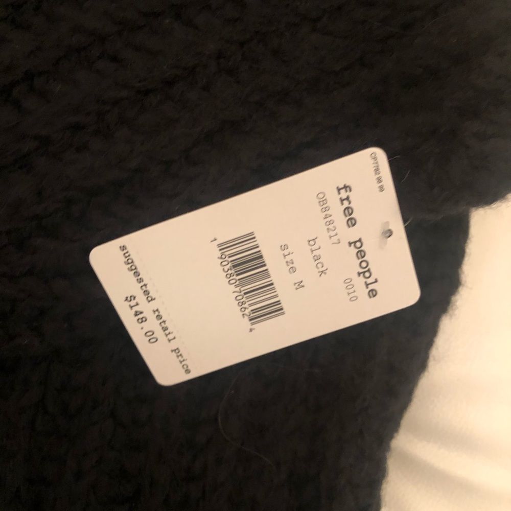 Black free people box cut sweater with turtle neck